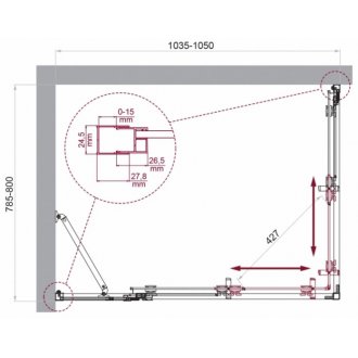 Душевой уголок BelBagno LUCE-AH-21-105/80-C-Cr