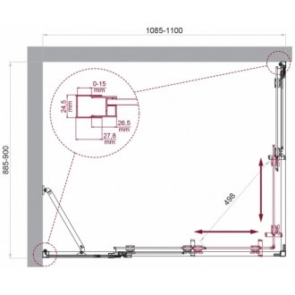 Душевой уголок BelBagno LUCE-AH-21-110/90-P-Cr