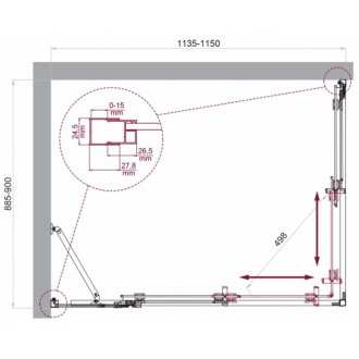 Душевой уголок BelBagno LUCE-AH-21-115/90-C-Cr