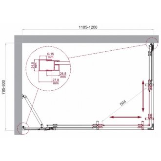 Душевой уголок BelBagno LUCE-AH-21-120/80-C-Cr