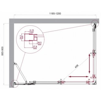 Душевой уголок BelBagno LUCE-AH-21-120/90-C-Cr