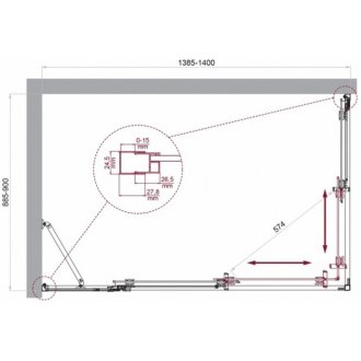 Душевой уголок BelBagno LUCE-AH-21-140/90-C-Cr