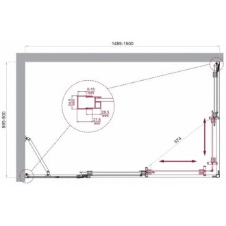 Душевой уголок BelBagno LUCE-AH-21-150/90-C-Cr