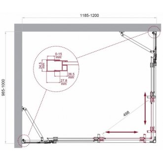 Душевой уголок BelBagno LUCE-AH-22-120/100-P-Cr