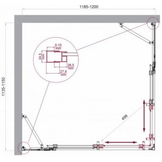 Душевой уголок BelBagno LUCE-AH-22-120/115-C-Cr