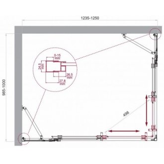 Душевой уголок BelBagno LUCE-AH-22-125/100-C-Cr