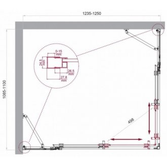 Душевой уголок BelBagno LUCE-AH-22-125/110-C-Cr