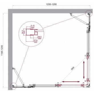 Душевой уголок BelBagno LUCE-AH-22-125/120-C-Cr