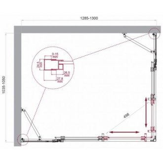 Душевой уголок BelBagno LUCE-AH-22-130/105-C-Cr