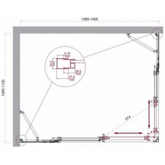 Душевой уголок BelBagno LUCE-AH-22-140/110-C-Cr