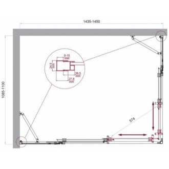 Душевой уголок BelBagno LUCE-AH-22-145/110-C-Cr