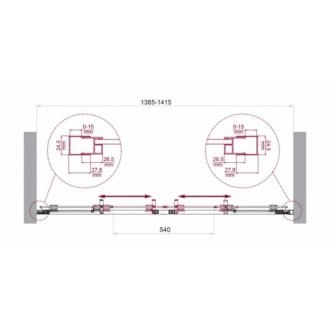 Душевая дверь BelBagno LUCE-BF-2-140-C-Cr