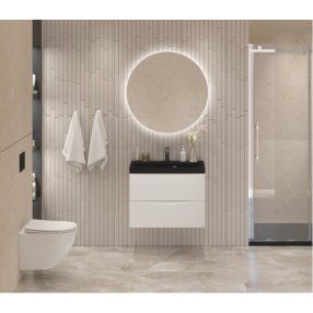 Мебель для ванной BelBagno Marino 60-BB600/450-LV-ART-AST-NERO Bianco Lucido