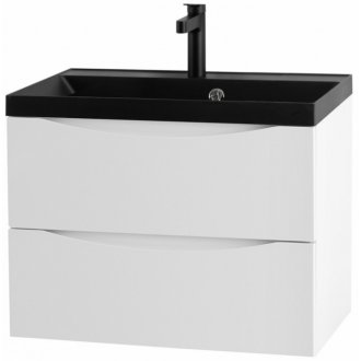Тумба с раковиной и зеркалом BelBagno Marino 60-BB600/450-LV-ART-AST-NERO Bianco Opaco