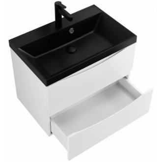 Тумба с раковиной и зеркалом BelBagno Marino 60-BB600/450-LV-ART-AST-NERO Bianco Opaco