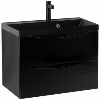 Тумба с раковиной и зеркалом BelBagno Marino 60-BB600/450-LV-ART-AST-NERO Nero Lucido
