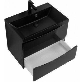 Тумба с раковиной и зеркалом BelBagno Marino 60-BB600/450-LV-ART-AST-NERO Nero Lucido