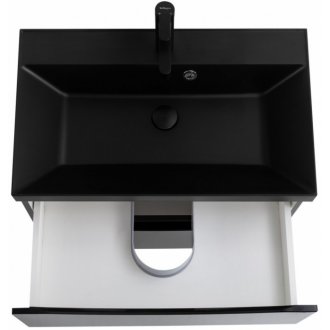 Тумба с раковиной и зеркалом BelBagno Marino 60-BB600/450-LV-ART-AST-NERO Nero Lucido