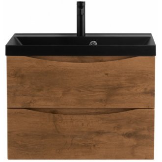 Тумба с раковиной и зеркалом BelBagno Marino 60-BB600/450-LV-ART-AST-NERO Rovere Nature