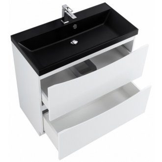 Мебель для ванной BelBagno Marino 80-PIA-BB800/450-LV-ART-AST-NERO Bianco Lucido