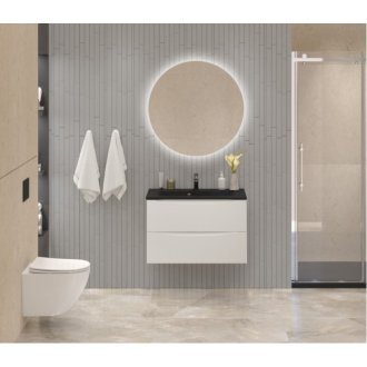 Мебель для ванной BelBagno Marino 80-BB800/450-LV-ART-PR-NERO Bianco Opaco