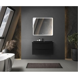 Тумба с раковиной BelBagno Marino 80-BB800/450-LV-ART-AST-NERO Nero Lucido