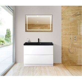 Тумба с раковиной BelBagno Marino 90-PIA-BB900/450-LV-ART-AST-NERO Bianco Lucido