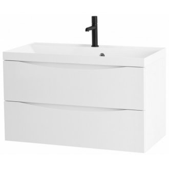 Тумба с раковиной BelBagno Marino 90-BB900/450-LV-MR-AST Bianco Lucido