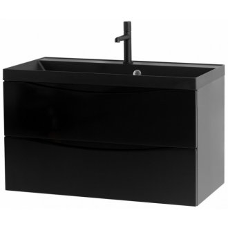 Тумба с раковиной BelBagno Marino 90-BB900/450-LV-ART-AST-NERO Nero Lucido