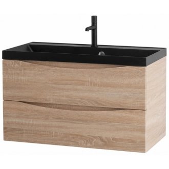 Тумба с раковиной BelBagno Marino 90-BB900/450-LV-ART-AST-NERO Rovere Bianco