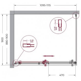 Душевой уголок BelBagno MARINO-AH-1-110/90-C-Cr