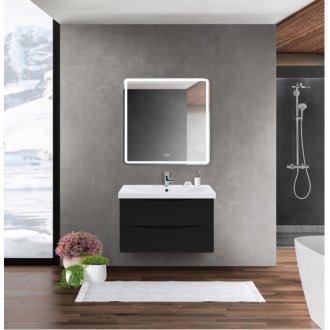 Тумба с раковиной BelBagno Marino-CER 70-BB-0321-70-LVB Nero Lucido