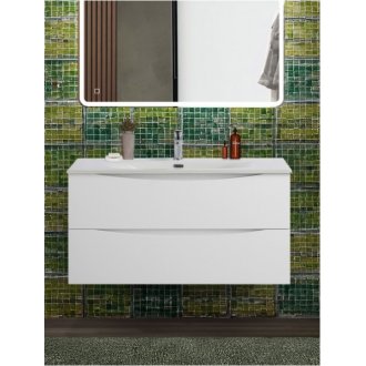 Тумба с раковиной BelBagno Marino-CER-N 100 Bianco Lucido