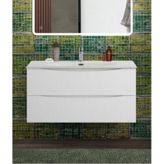 Тумба с раковиной BelBagno Marino-CER-N 100 Bianco Opaco