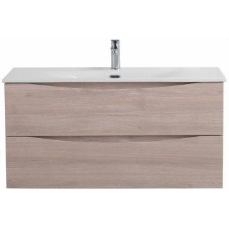 Тумба с раковиной и зеркалом BelBagno Marino-CER-N 100 Rovere Grigio