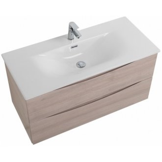 Тумба с раковиной и зеркалом BelBagno Marino-CER-N 100 Rovere Grigio