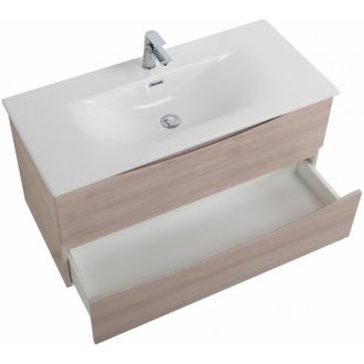 Тумба с раковиной и зеркалом BelBagno Marino-CER-N 100 Rovere Grigio