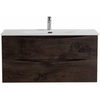 Тумба с раковиной и зеркалом BelBagno Marino-CER-N 100 Rovere Nature Grigio