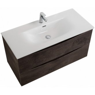 Тумба с раковиной и зеркалом BelBagno Marino-CER-N 100 Rovere Nature Grigio