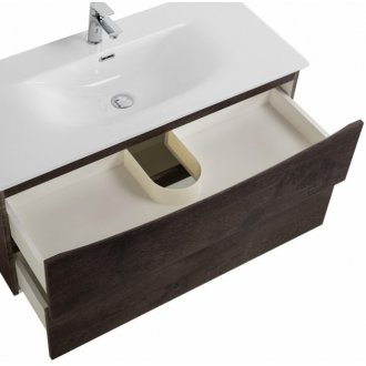 Тумба с раковиной и зеркалом BelBagno Marino-CER-N 100 Rovere Nature Grigio