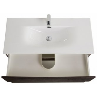Тумба с раковиной и зеркалом BelBagno Marino-CER-N 100 Rovere Nature Grigio