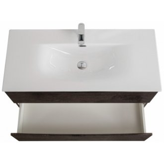 Тумба с раковиной и зеркалом BelBagno Marino-CER-N 100 Rovere Nature Grigio