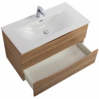 Тумба с раковиной BelBagno Marino-CER-N 100 Rovere Bianco