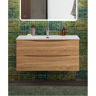 Тумба с раковиной BelBagno Marino-CER-N 100 Rovere Bianco