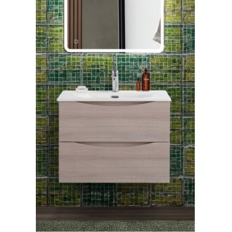 Тумба с раковиной и зеркалом BelBagno Marino-CER-N 70 Rovere Grigio