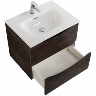 Тумба с раковиной и зеркалом BelBagno Marino-CER-N 70 Rovere Nature Grigio