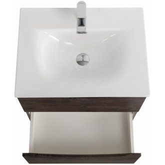 Тумба с раковиной и зеркалом BelBagno Marino-CER-N 70 Rovere Nature Grigio