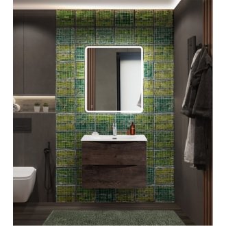 Тумба с раковиной и зеркалом BelBagno Marino-CER-N 70 Rovere Nature Grigio