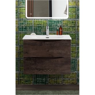 Тумба с раковиной и зеркалом BelBagno Marino-CER-N 70 Rovere Nature Grigio
