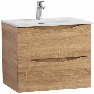 Тумба с раковиной и зеркалом BelBagno Marino-CER-N 70 Rovere Bianco